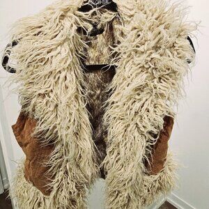 Brown Corduroy Faux Fur Vest